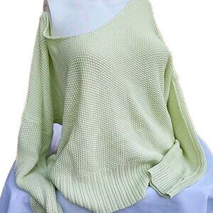 Lucky Strike Chunky Knit Pastel Green Cotton Blend  Spring/Summer Sweater Sz M